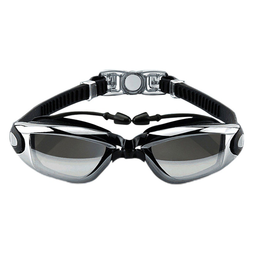 HD racing goggles waterproof anti-fog swimming supplies wholesale electroplating swimming goggles with degree adult silicone swimming goggles