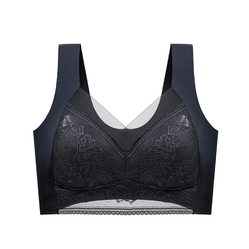 Picture of Gather Beautiful Back Lace Chest Wrap Vest Women's Non-steel Ring Fixed Cup Breast Recover Upper Bra No-mark Vest Bra
