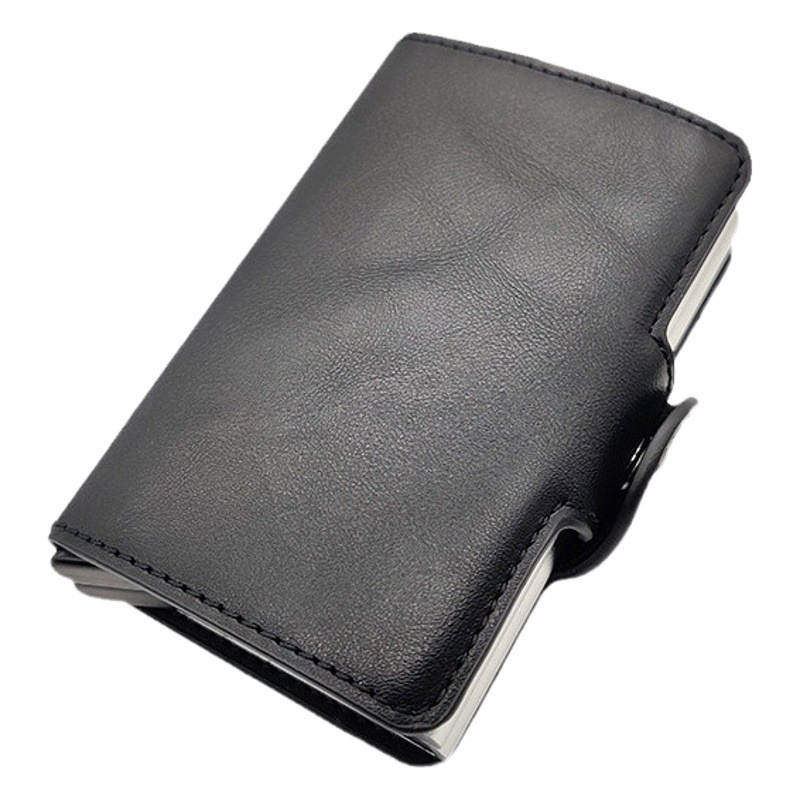 Automatic pop-up credit card holder metal card box high quality aluminum alloy anti-magnetic credit card box bank card box wallet