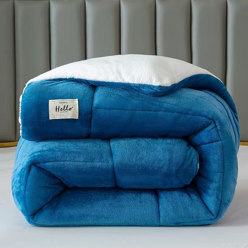 Picture of Lambswool milk velvet winter quilt autumn and winter double thickened warm gift quilt student dormitory velvet quilt core wholesale