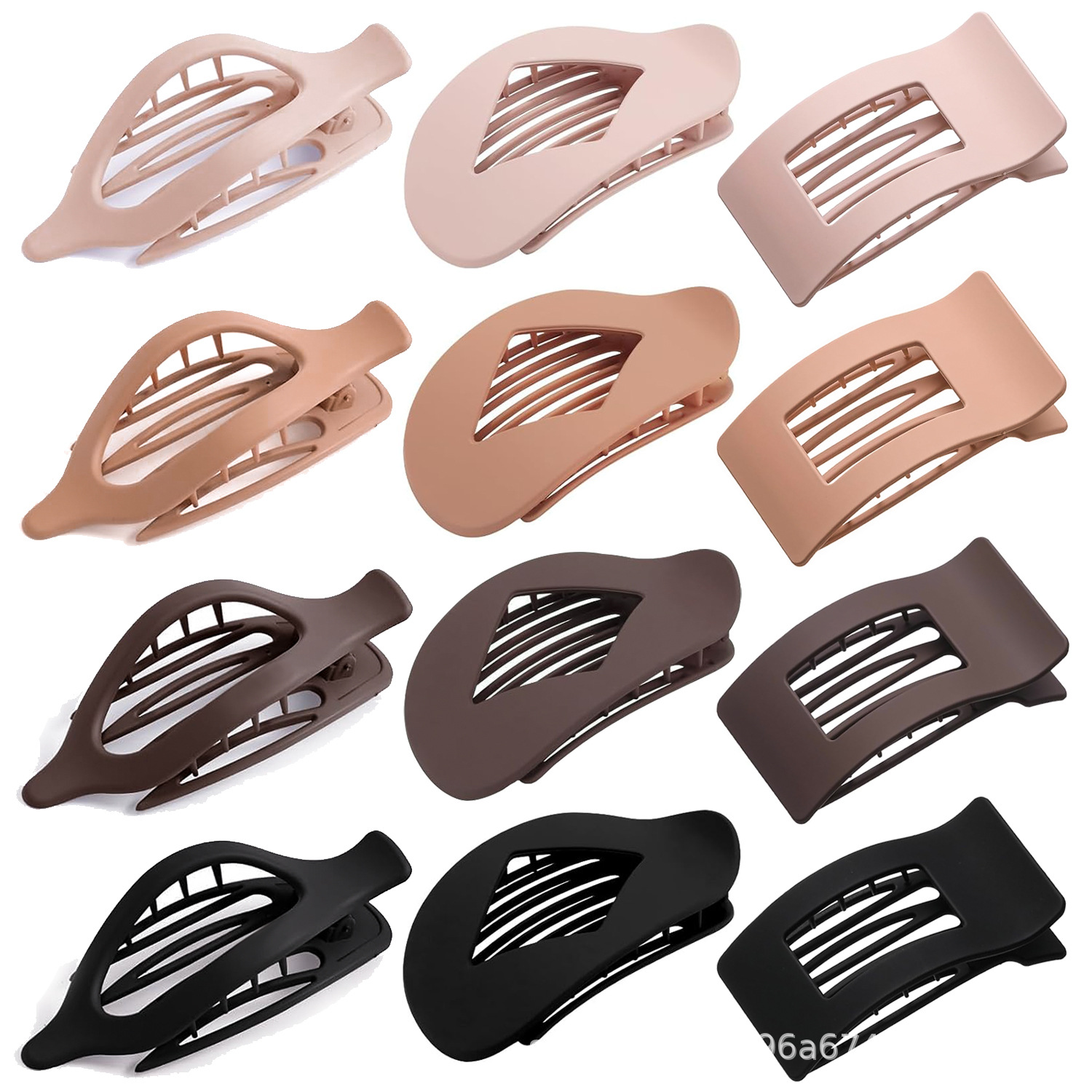 Picture of Cross-Border Large Flat Duckbill Clip Oval Hair Claw Clip European and American Fashion Back of the Head Claw Clip French Matte Hair Accessory
