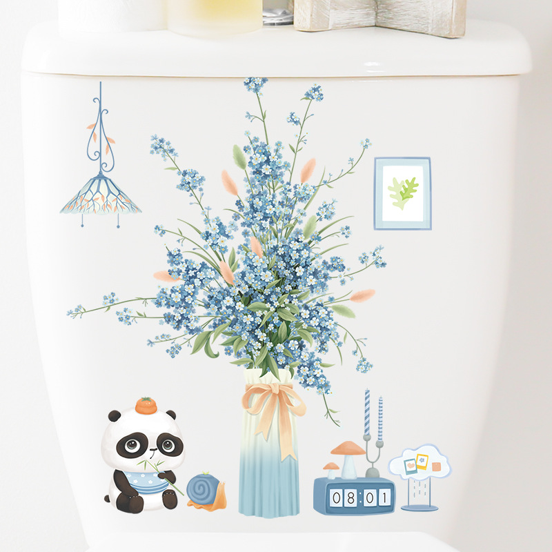 Waterproof Toilet Toilet Toilet Sticker Tile Toilet Cover Decorative Bedroom Creative Fresh Cartoon Panda