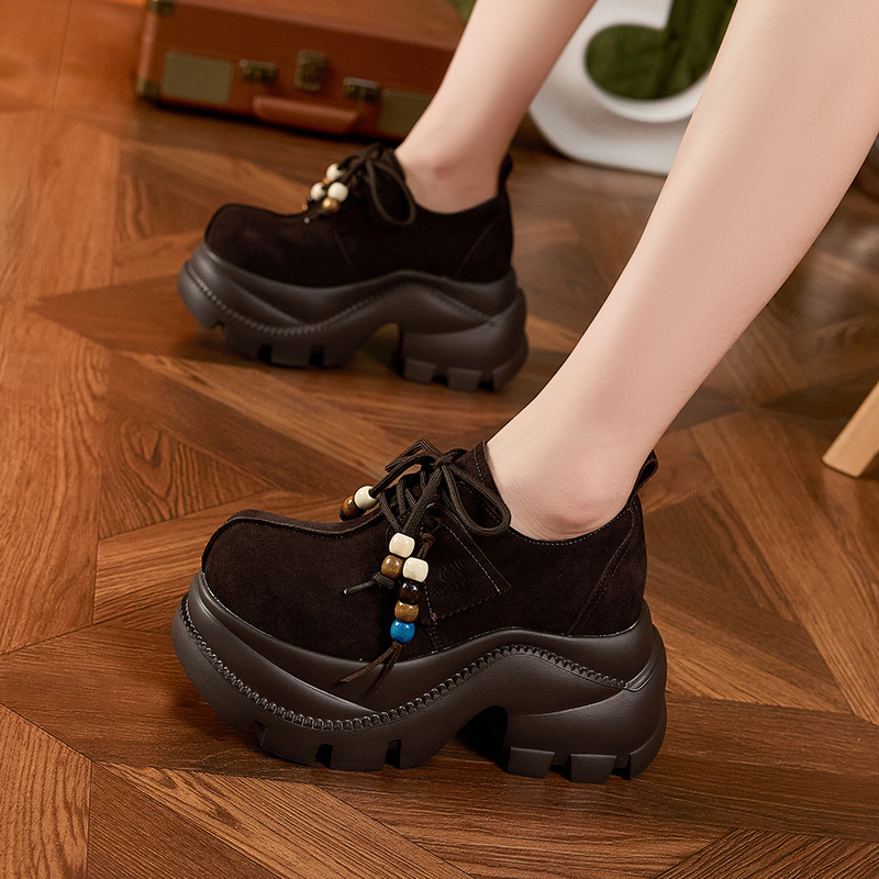 Picture of Thick-soled Birkenstock women's new kangaroo shoes for the fall of 2025, small and tall, women's shoes, soft-soled and versatile loafers