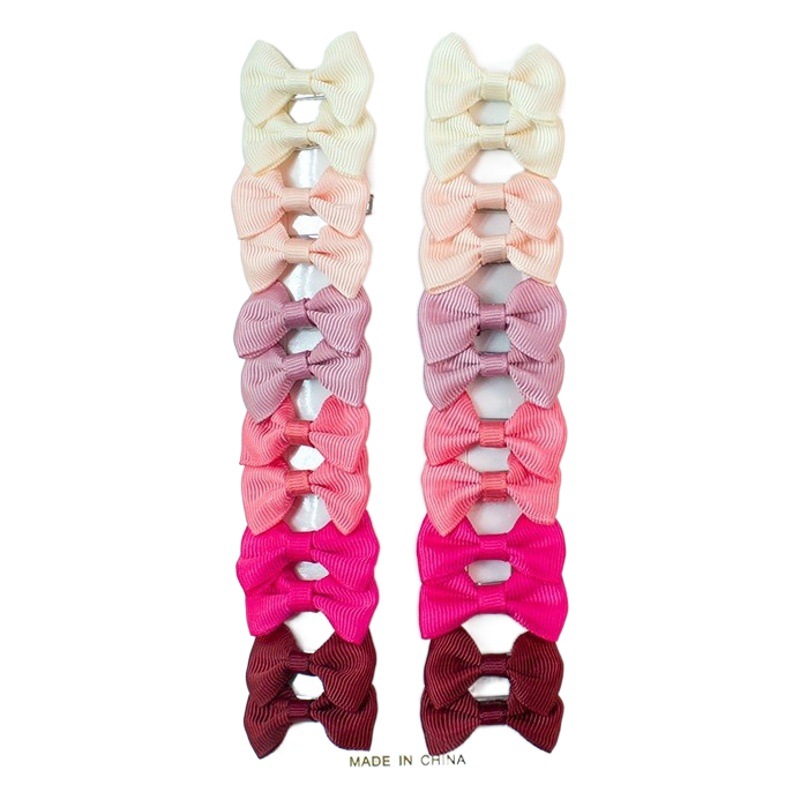 24/set Amazon small size bow hairpin girls' headdress colorful baby side clip baby broken hair Foreign trade