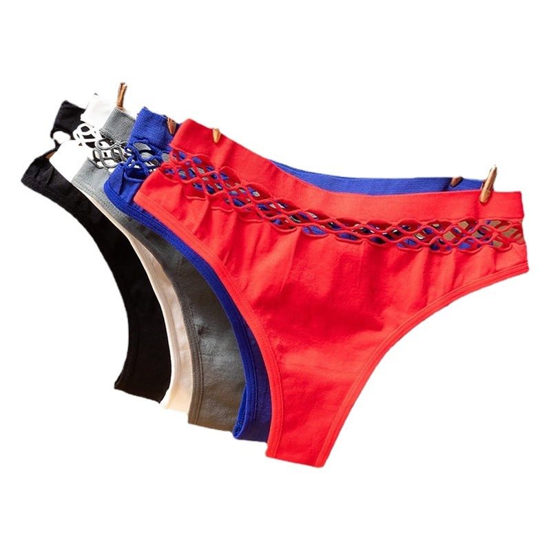 Sexy Fishnet Hole Cut Out Sports Women's Triangle Export Thong Fitness Sexy Underwear Women's Seamless Women's T-Pants