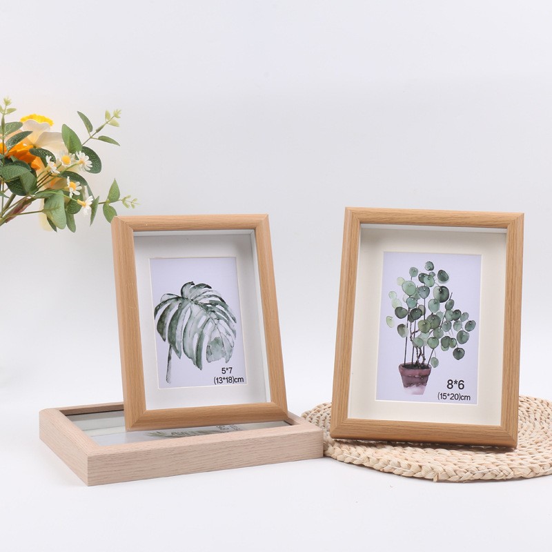 Picture of Creative wooden three-dimensional hollow photo frame set table plant specimen mounted picture frame children's oil painting wall frame wholesale