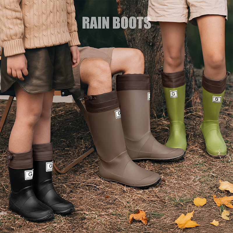 Foreign Trade Thickened New High-Top Rain Boots for Women and Children, Rainforest Hiking Boots, Non-Slip Waterproof Rainforest Hiking Shoes for Women