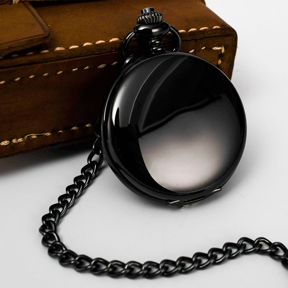 Picture of Pocket watch glossy laser logo lettering retro flip two-sided light quartz pocket watch Boshia leisure pocket watch wholesale