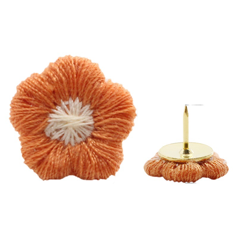 Picture of Creative Cute Embroidered Color Flower Dark/Light Color I-nails 60 PCs Plastic Boxed Metal Flat-head Nails