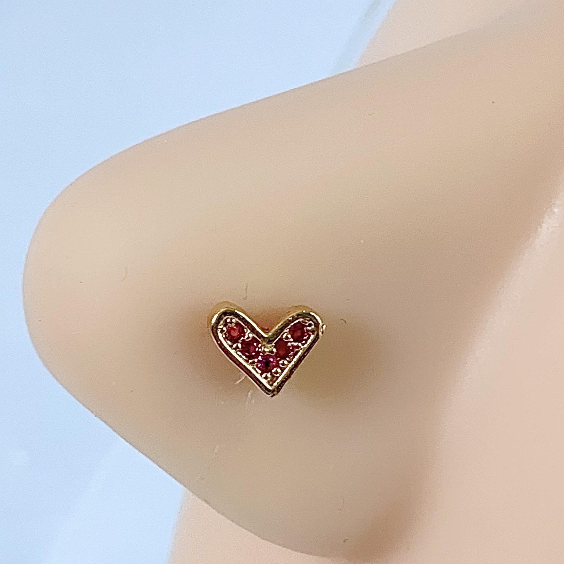 Picture of Cross-border Accessories Heart-shaped Love Heart-shaped Pearl Copper Nose Ring Nose Nail Female Ins Style High-end Jewelry