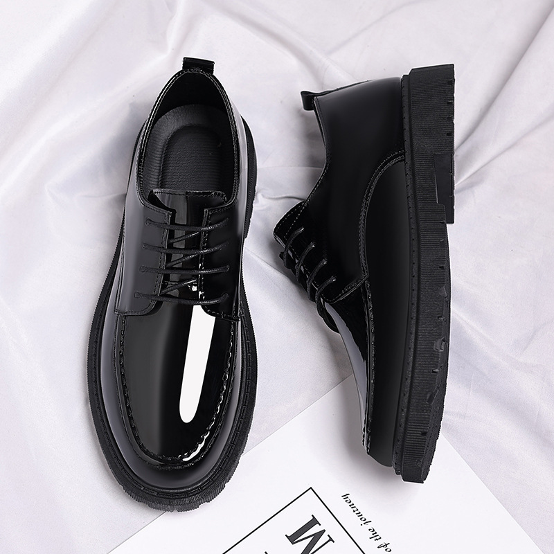 TEMU cross-border summer mirror new leather shoes men's high-end business casual shoes men's leather shoes men's invisible height