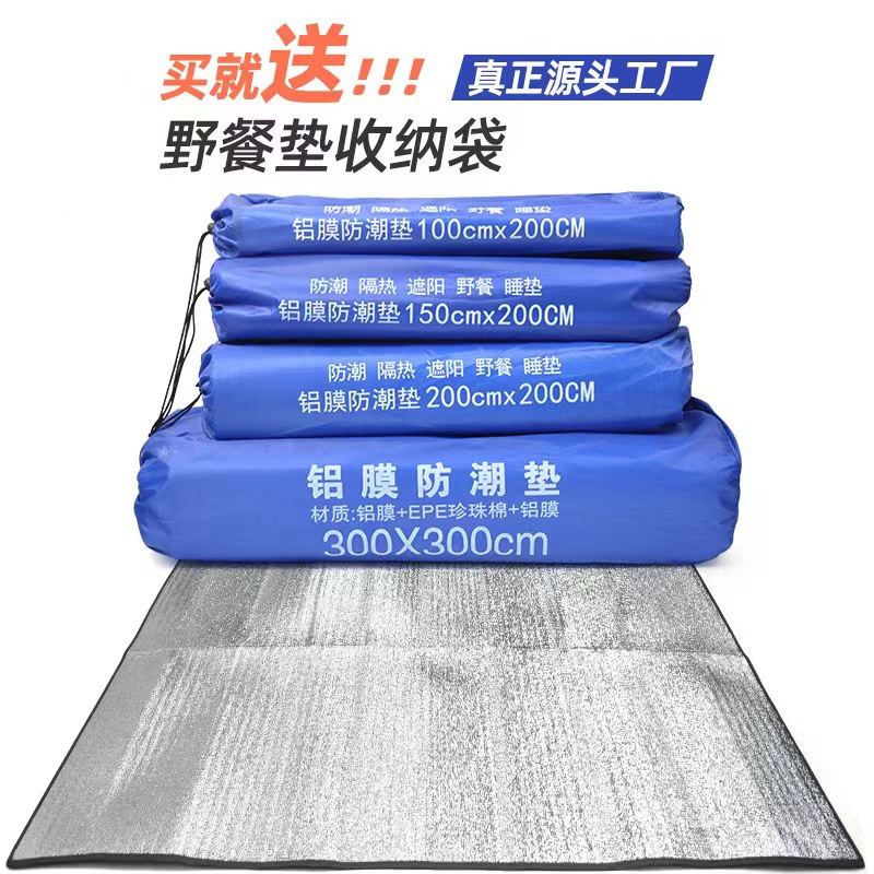 Picture of Cross-border picnic mat moisture-proof mat outdoor tent mat PVC aluminum foil mat logo printing ins wind camping travel mat
