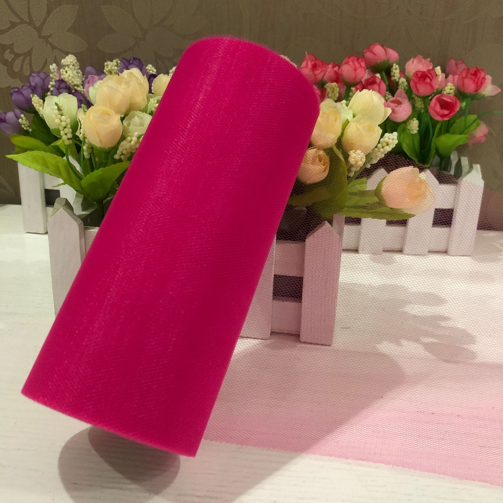Picture of Wedding party decoration American mesh roll tutu skirt birthday table skirt tulle yarn wedding decoration 15cm * 25 yards