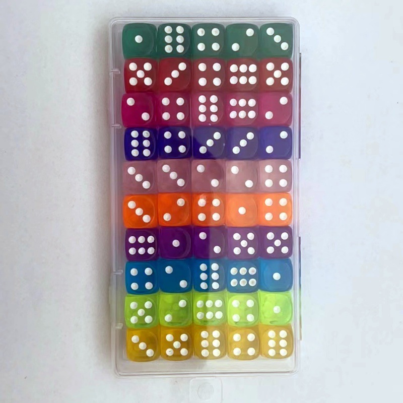 Picture of Spot 14mm transparent color crystal acrylic dice new packing boxed dice color multi color optional