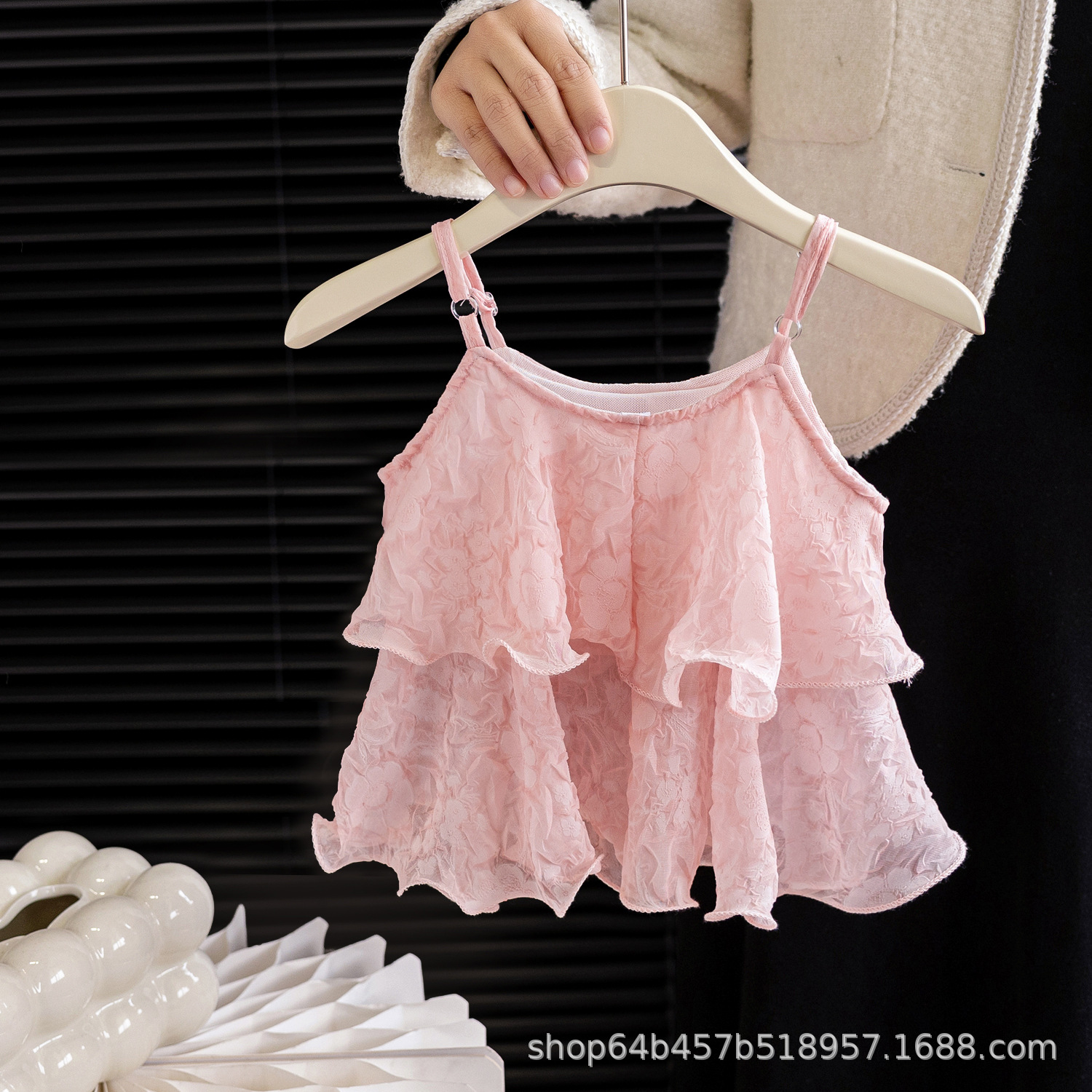 Picture of Girls' Fashion Cute Vest Baby's Summer Western Style Top Children's 2024 New Korean Style Breathable Outer Wear Sling