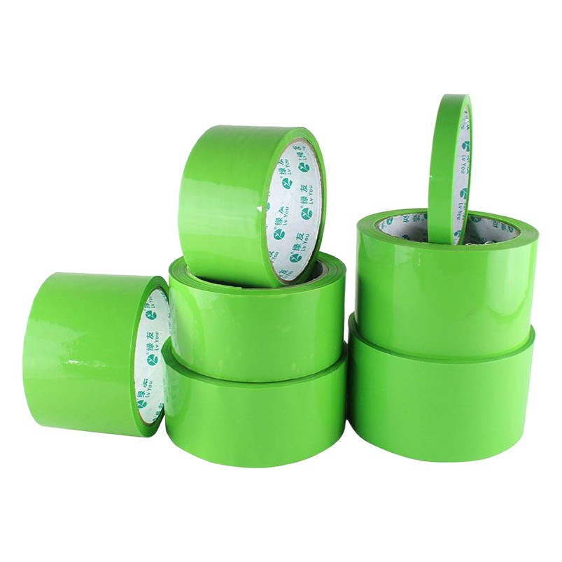 Green Transparent Sealing Packaging Tape 12-72mm Export Express Packaging Tape Light Green Bopp Tape
