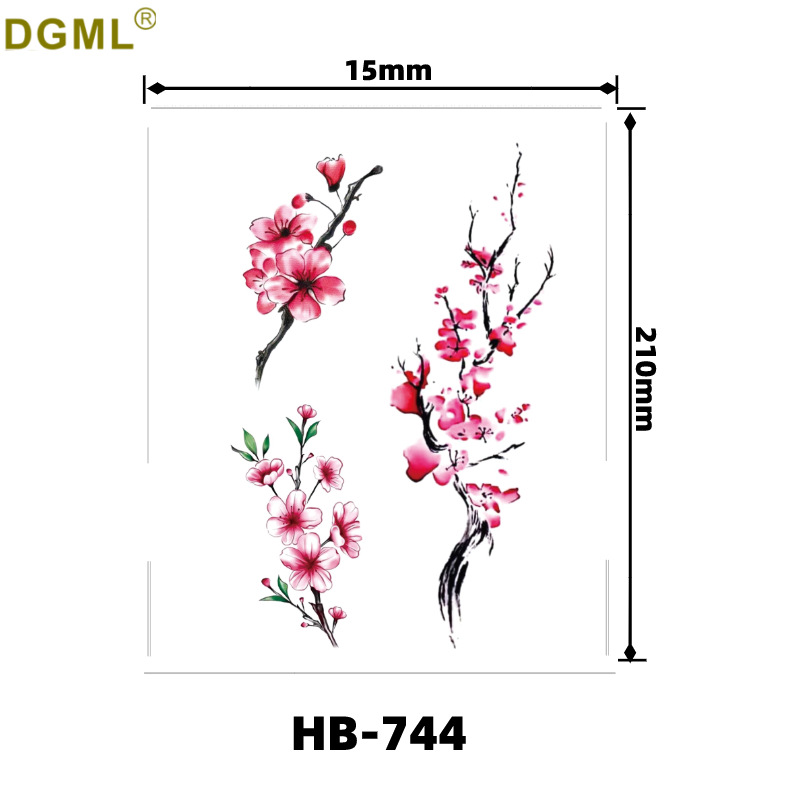 Picture of Small fresh English letters flower butterfly tattoo stickers color creative full arm fox in stock wholesale to map custom