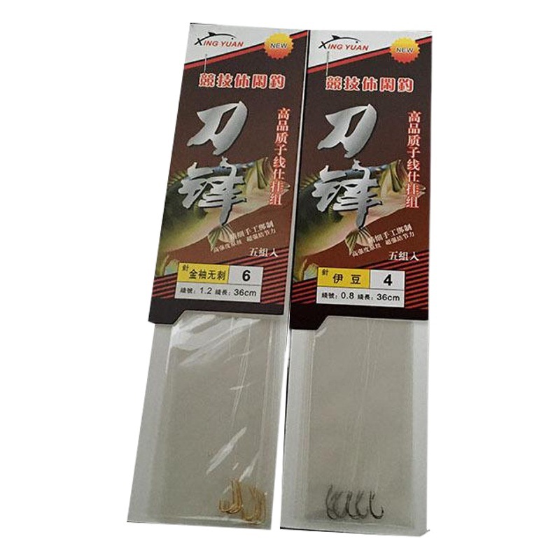 Factory wholesale tied sub-thread double hook gold sleeve 36cm sub-thread Izu double hook barbed fishhook wholesale