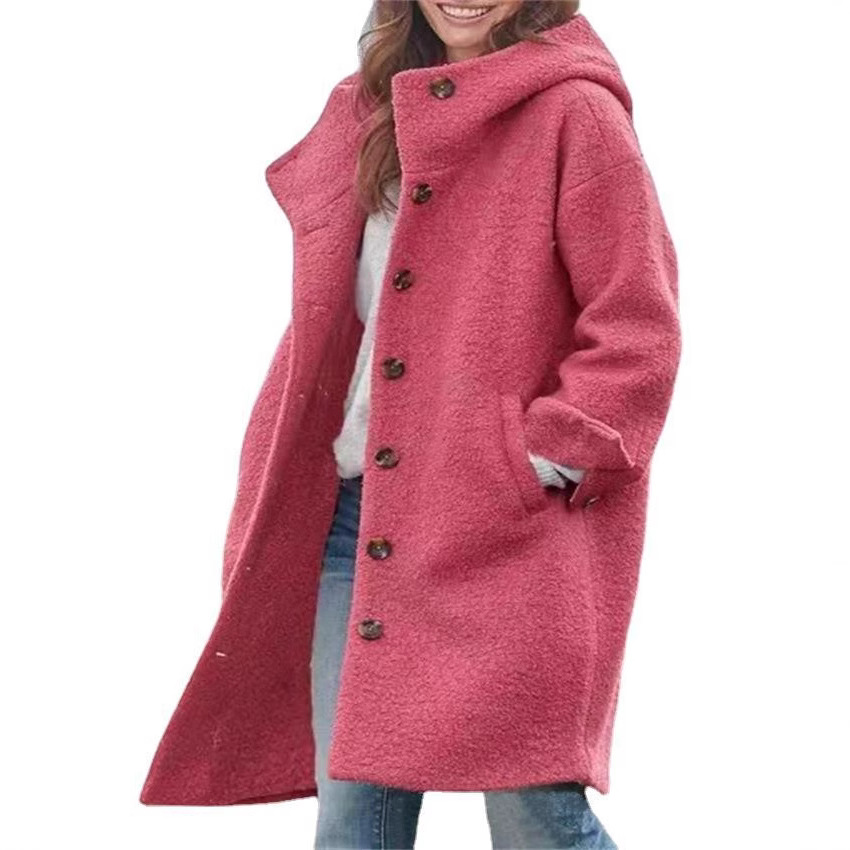 Picture of 2023 Amazon AliExpress women's trench coat American woolen coat autumn and winter New in stock cross-border wholesale Ebay