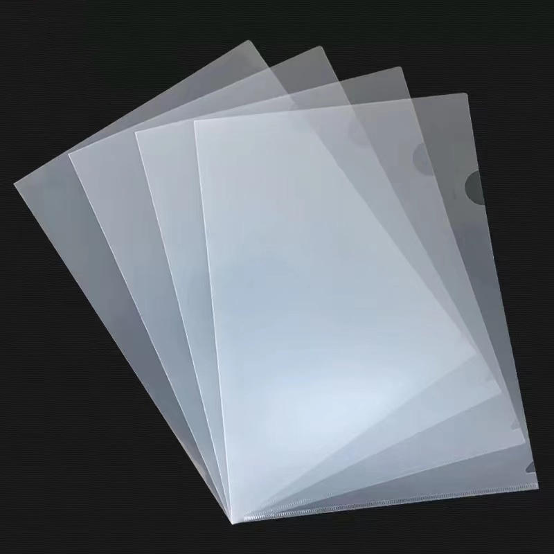A4 Single Piece Folder L-Shaped Folder Transparent Two-Page File Cover Single-Page File Bag File Information Organizer L