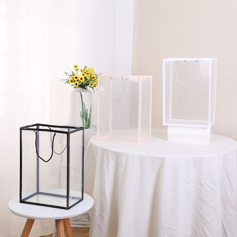 Flower Border Flower Handbag Transparent Window Teacher's Day Souvenir Bag Holiday Chinese Valentine's Day Bouquet Gift Bag