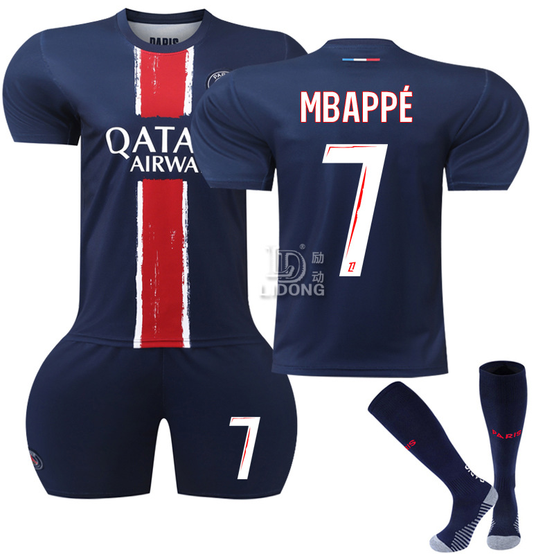 2425 New Paris Home Football Jersey No.7 Mbappe 10 Dembele Jersey 30 Messi Foreign Trade Factory Supply