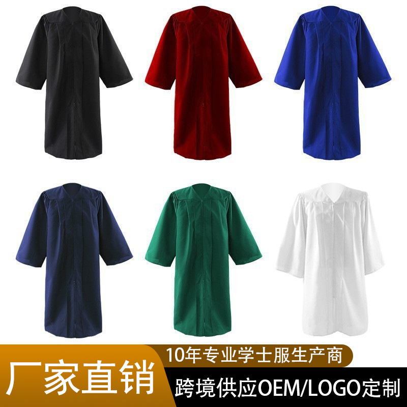 2025 New Woven American Graduation Adult Academic Clothing Single Robe Master's Clothing Doctor's Clothing Wholesale