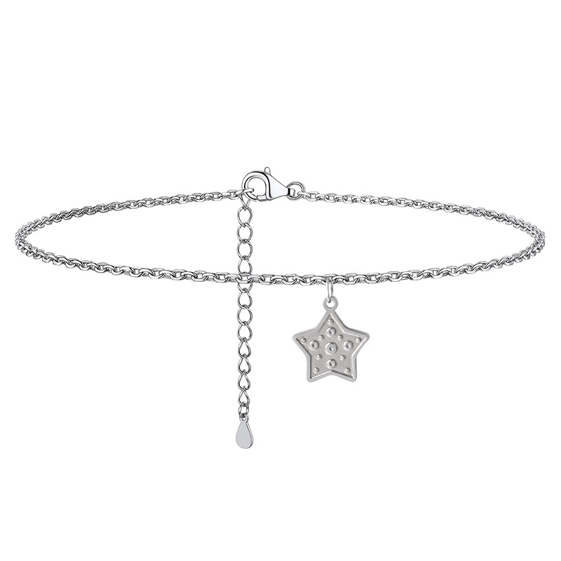 Stainless steel Europe and the United States foreign trade jewelry wholesale stars beach footwear women's titanium steel fashion summer single-layer bag drill anklet