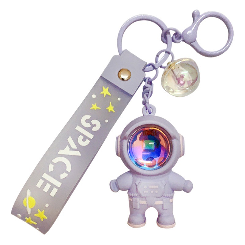 Genuine Astronaut Sunset Lamp Keychain Women's Cute Couple Bag Hanging Luminous Creative Cartoon Car Pendant