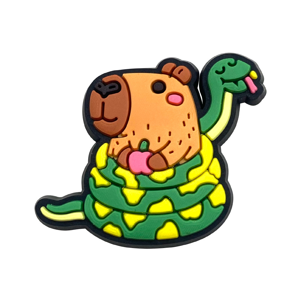 Picture of Lovable Capibala Capybara Series Hole Shoes Shoes Flower Accessories Hole Shoes Diy Accessories PVC Drop Plastic Shoe Buckle