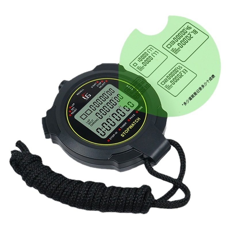 Yishengduo runway stopwatch timer professional training sports fitness referee students swimming running competition code table