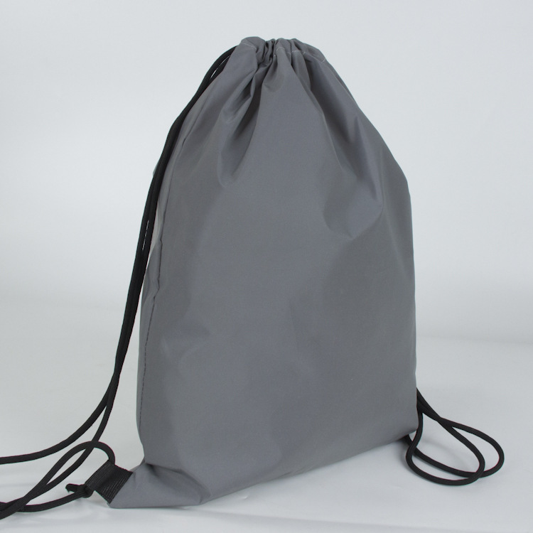 Picture of Reflective Cloth Drawstring Bag Reflective Strip Polyester Bundle Pocket Marathon Simple Backpack Printed Sample Printable