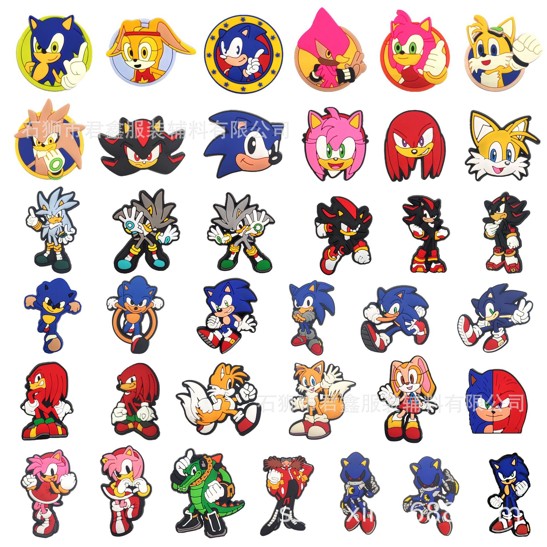 Sonic the Hedgehog Cross-Border Shoe Buckle Sonic the Hedgehog Pvc Clog Shoe Buckle Pvc Shoe Buckle Shoe Flower Shoe Decoration