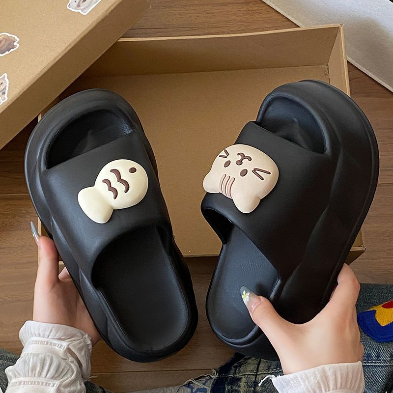 Flip-flops, women's summer INS style, kitten and fish EVA indoor office thick-soled non-slip, odor-free, wear-resistant sandals