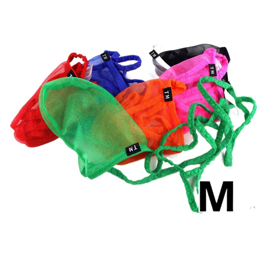 New Men's Gauze Sexy Thong Men's Sling Large Bag Thong T-pants Men's Breathable Silky Underwear