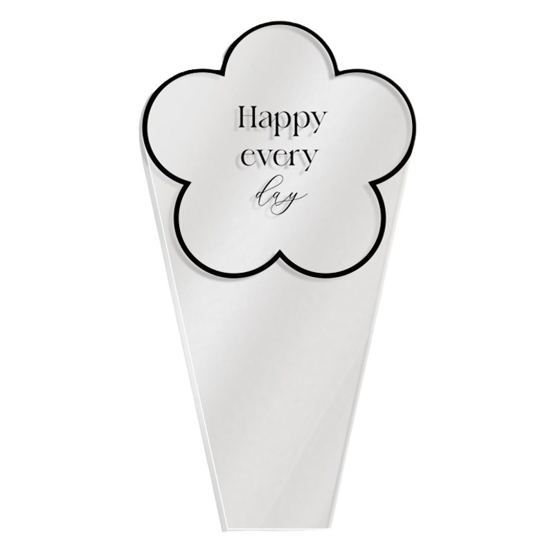 50 Tanabata Valentine's Day single flower bouquet packaging bag opp transparent waterproof flower bag diy handmade materials