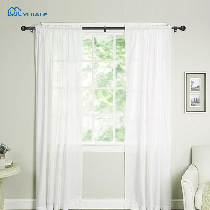 Picture of Curtain Rod Silent Thickened Black Single Rod Roman Rod Adjustable Curtain Track Industrial Style Nordic Curtain Rod