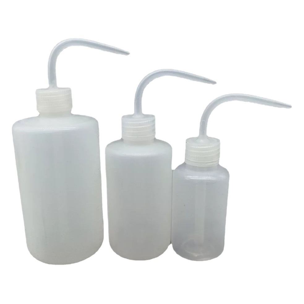 250mll Curved Mouth Washing Bottle Contact Lens Cleaning Bottle with Scale Plastic Fleshy Curved Mouth Watering Bottle