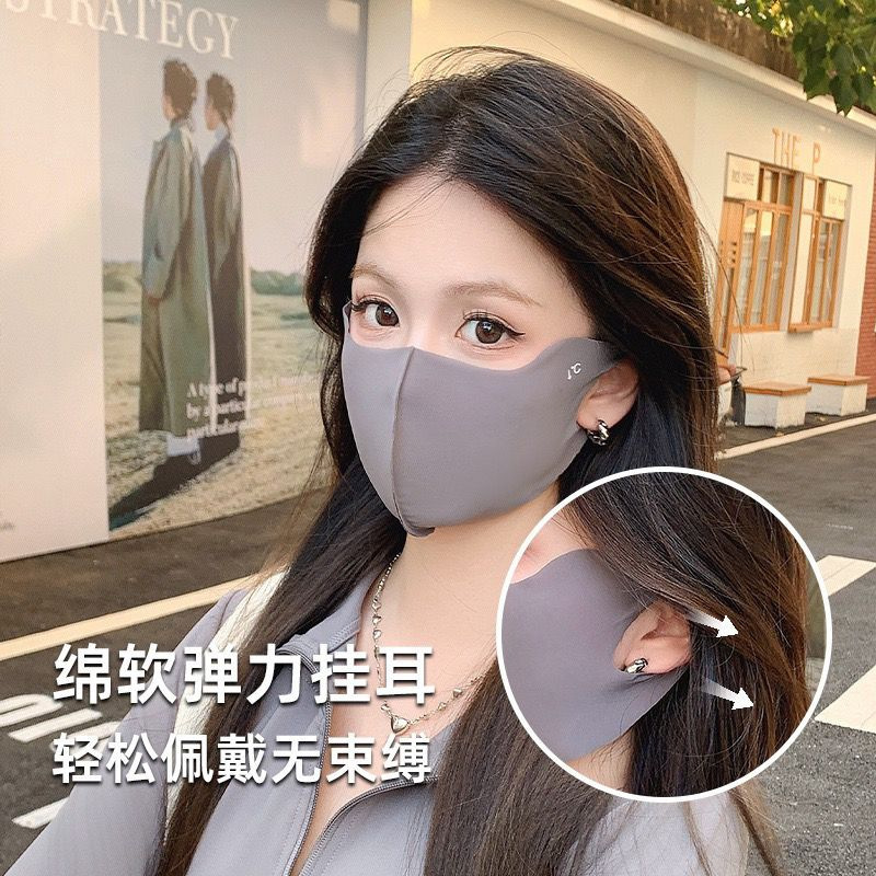 Picture of Seamless Eye Protection Ice Silk Sunscreen Mask for Women 2024 New Breathable Stereo Mask Full Face Sunshade and Uv Protection