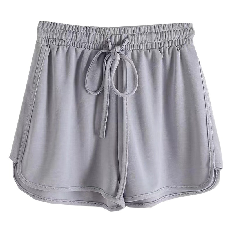 Shorts for Women Summer Korean Style Loose Tight Waist Lace-Up Ins Pure Color High-Waisted Sports Pants Five-Point Slimming Look Hot Pants for Women