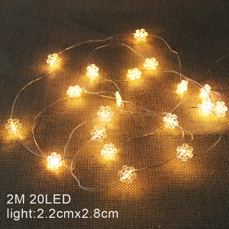 Picture of Led shape copper wire lamp mini snowman crutch snowflake fastener copper wire lamp decorative lights strictly selected light string
