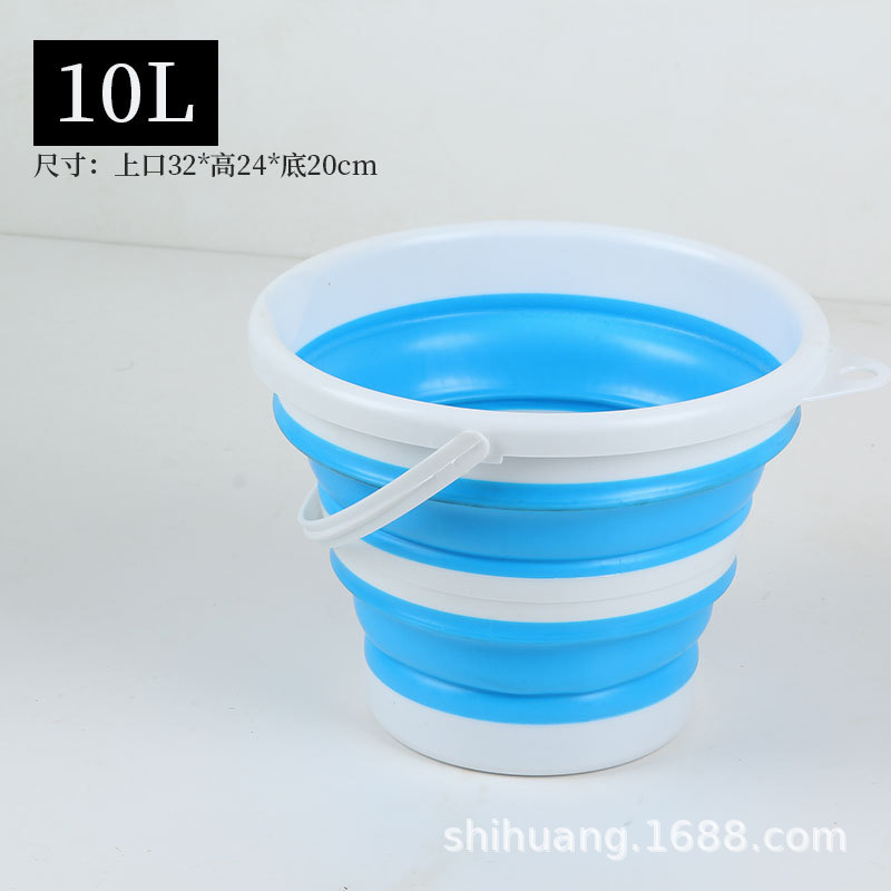 Picture of Foldable Bucket Bucket Portable Travel Multifunctional Small Bucket Household Retractable Bucket Car Washing Bucket Bucket Art Storage