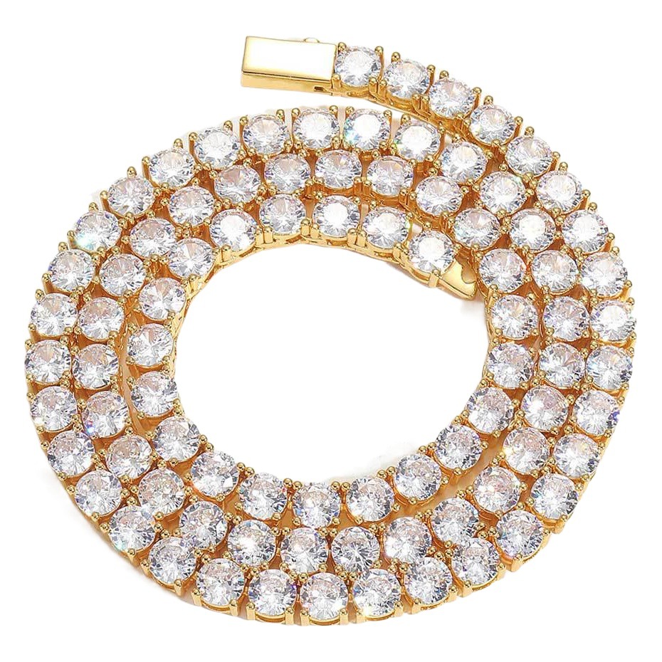 European and American jewelry best selling spring buckle tennis chain hip-hop necklace trendy brand single-row Diamond zircon bracelet Accessories Wholesale