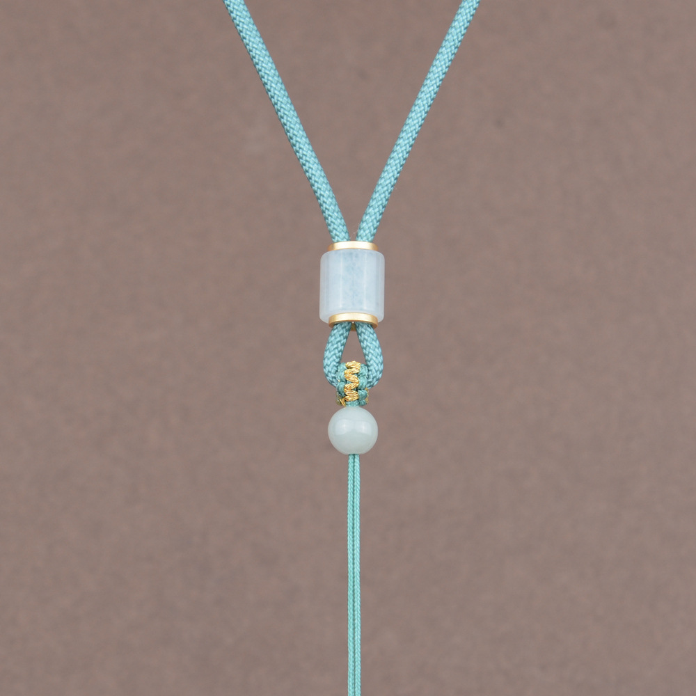 Picture of Jadeite Pendant Lanyard Adjustable Pendant Necklace Matching Rope Bashan Jade Hand-woven Neck Pendant Rope for Men and Women