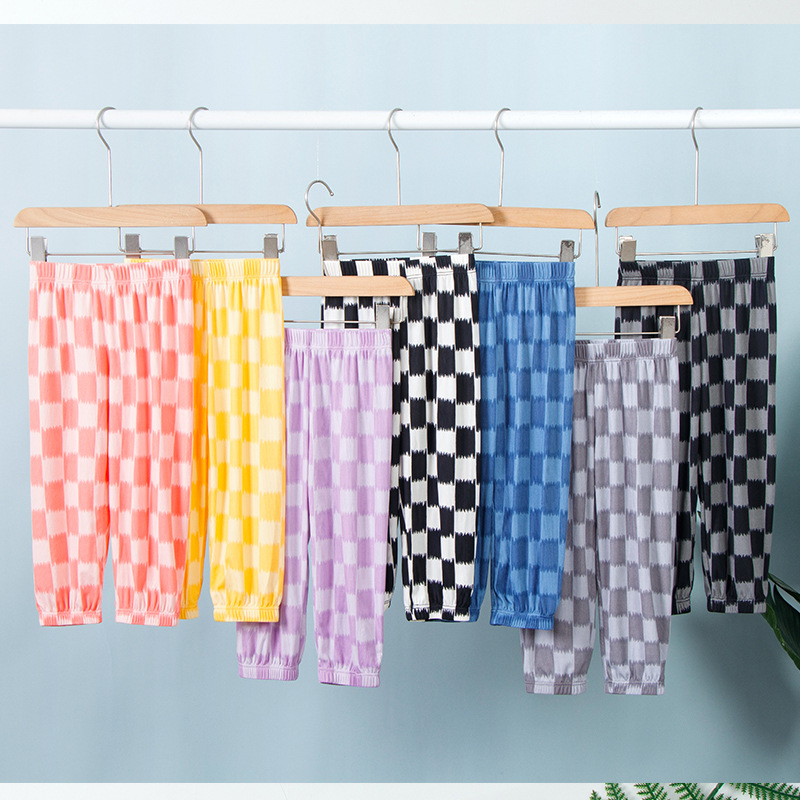 Summer Children's Anti-mosquito Pants Ice Silk Lantern Pants for Boys and Girls Children's Air Conditioning Pants Baby's Pajama Pants Home Pants Children's Clothing
