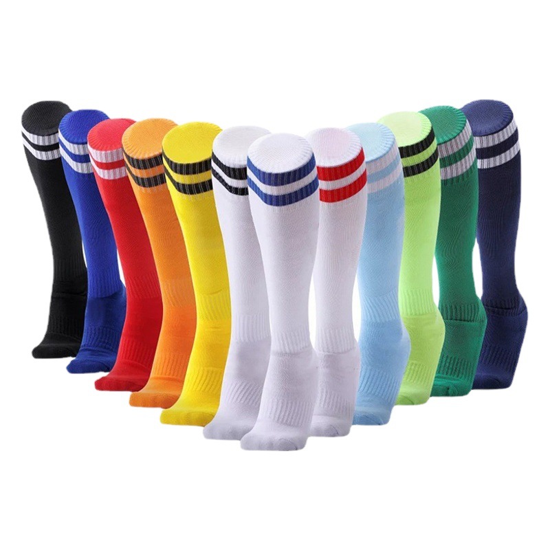 Children's striped football socks adult non-slip long-tube knee training socks student striped sports socks can support printing