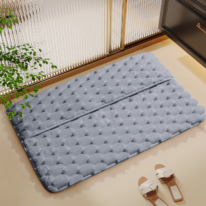 Picture of Memory Foam Bathroom Mat Household Toilet Water Absorbent Floor Mat Shower Door Wipe Foot Mat Quick-drying Bathroom Door Mat