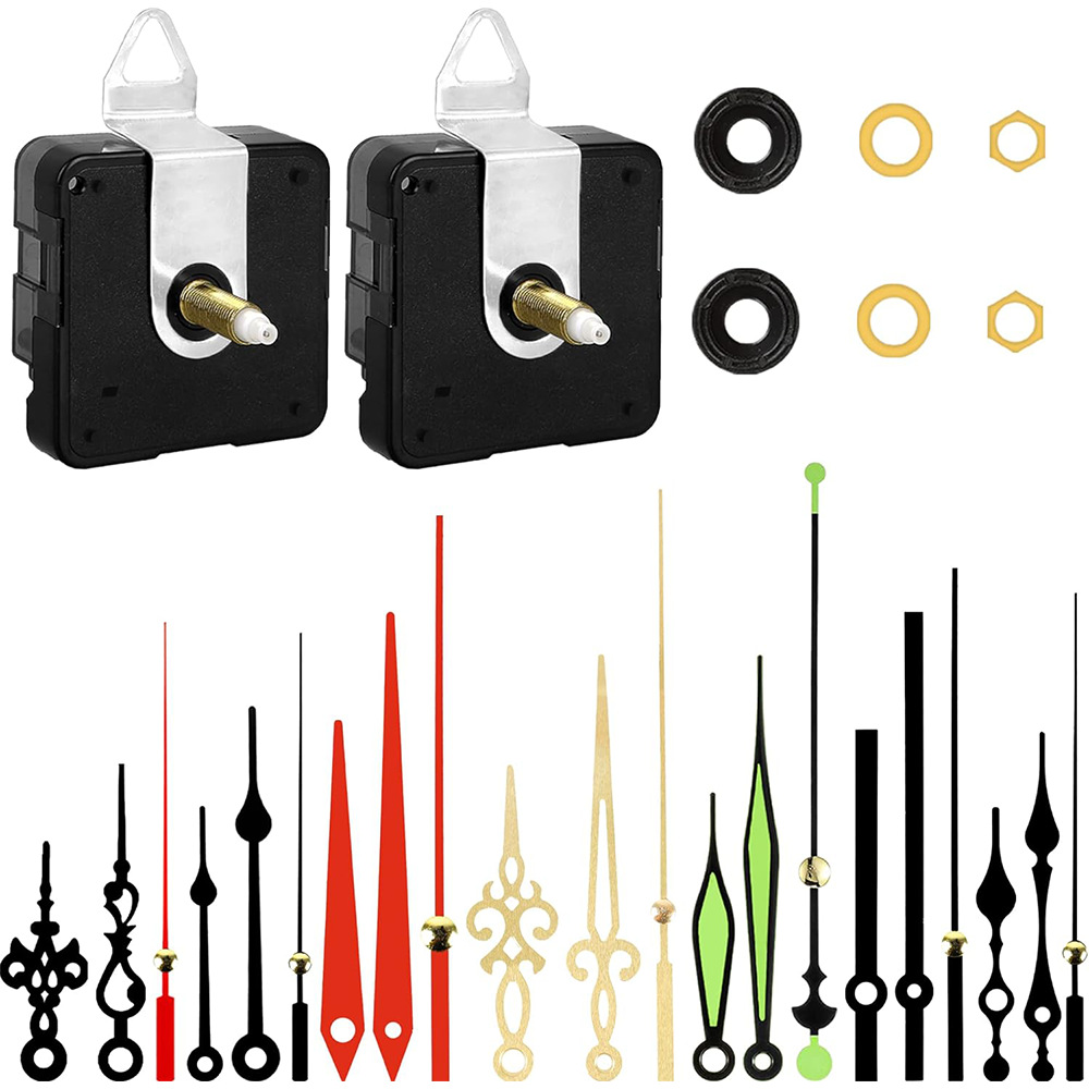 Quartz movement suit cross-border hot boxed DIY clock movement metal luminous pointer suit with iron hook