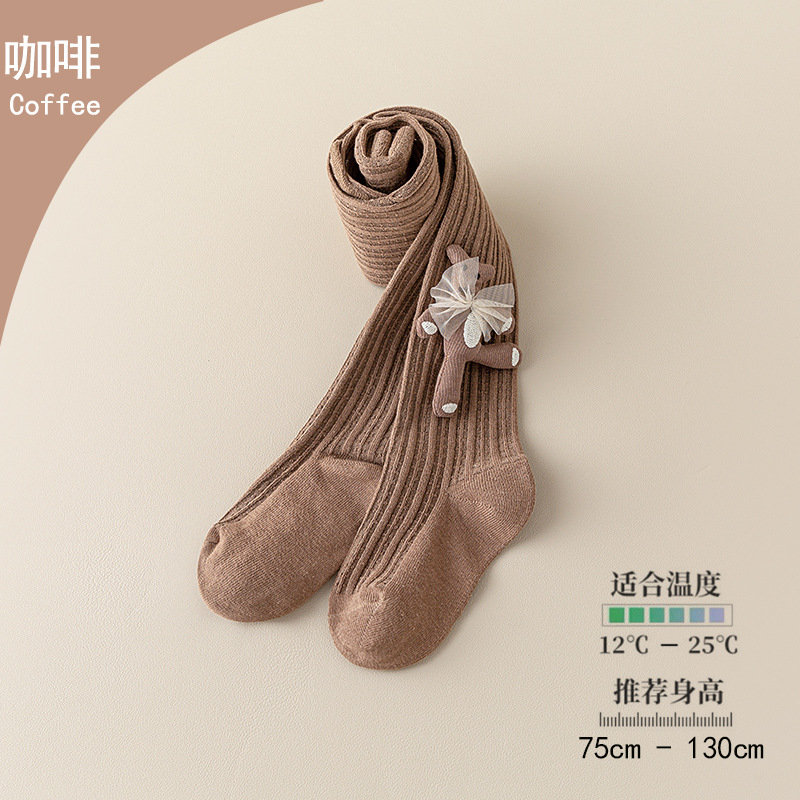 Picture of 0-10 years old children's pantyhose wholesale spring and autumn girls' pantyhose Class a cotton dragonfly wings knot children's pantyhose