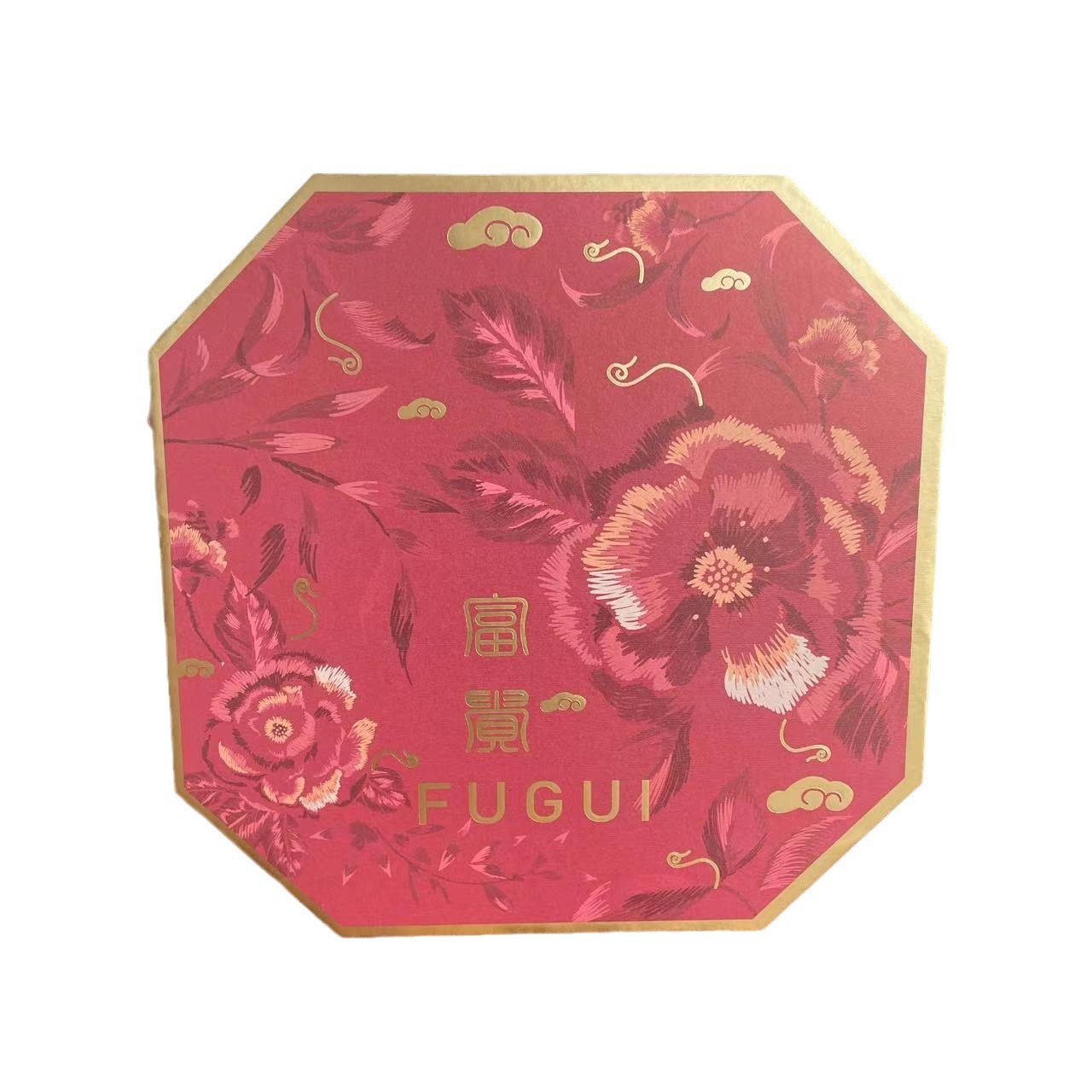 Picture of New Year's Eve Flower Box Bucket Decoration Ornaments Hug Bucket Chinese National Style Embroidery Octagonal Flower Bucket Ruyi Lock Bucket
